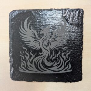 Laser Etched Slate Coaster Set - Phoenix